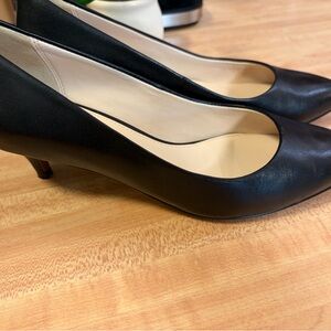 Cole Haan Quincy Black Leather Kitten Heels
